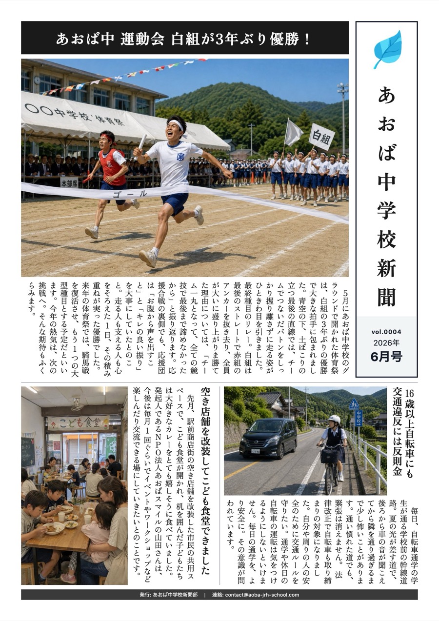 あおば中学校新聞(サンプル)